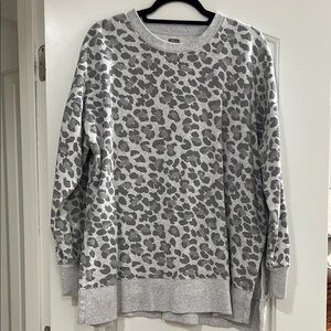 Gray Leopard Print Women's Sweater